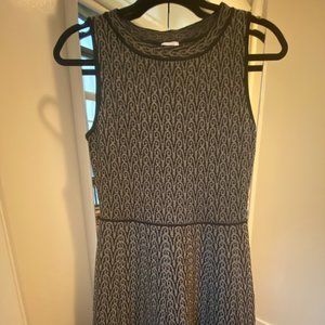 John+Jenn: Sleeveless black and silver midi dress